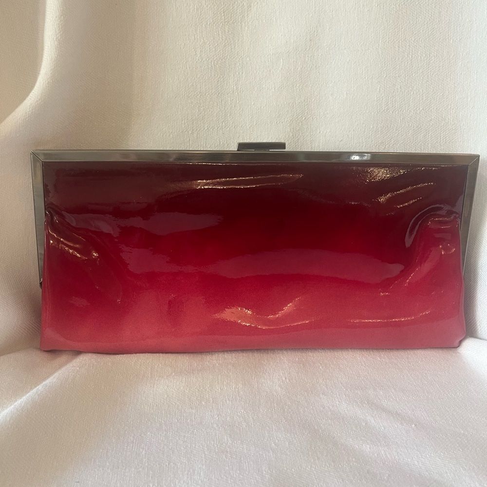 HOBO patent leather clutch wallet, garnet ombré jewel tone colors to‎ pink.